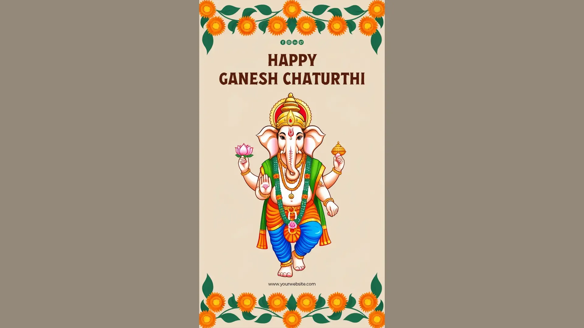 Traditional Ganesh Chaturthi Instagram Story Card